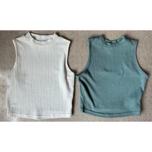 Shein Ribbed Crop Tops Women's Medium